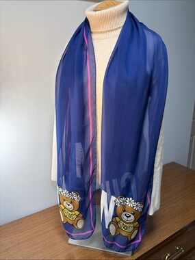 MOSCHINO Silk Signature Scarf.